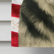 Load image into Gallery viewer, Black and White Alaskan Malamute American Flag House Flag
