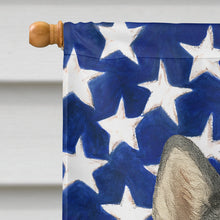 Load image into Gallery viewer, Gray and White Alaskan Malamute American Flag House Flag