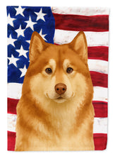 Load image into Gallery viewer, Red and White Alaskan Malamute American Flag House Flag