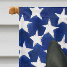 Load image into Gallery viewer, Black and White Basenji American Flag House Flag