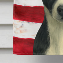 Load image into Gallery viewer, Black and White Basenji American Flag House Flag