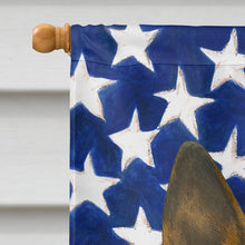 Load image into Gallery viewer, Tri-color Basenji American Flag House Flag