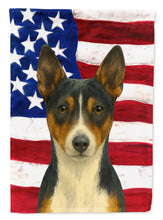 Load image into Gallery viewer, Tri-color Basenji American Flag House Flag