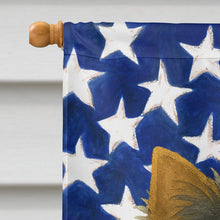 Load image into Gallery viewer, Black and Tan Biewer Terrier American Flag House Flag
