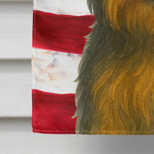 Load image into Gallery viewer, Black and Tan Biewer Terrier American Flag House Flag