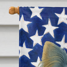 Load image into Gallery viewer, Blue and Gold Biewer Terrier American Flag House Flag