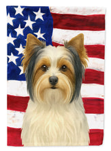Load image into Gallery viewer, White Biewer Terrier American Flag House Flag