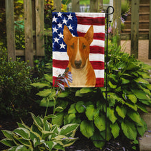 Load image into Gallery viewer, Red and White Bull Terrier American Flag Garden Flag