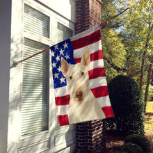 Load image into Gallery viewer, White Bull Terrier American Flag House Flag