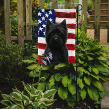 Load image into Gallery viewer, Black Cairn Terrier American Flag Garden Flag