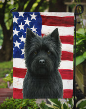 Load image into Gallery viewer, Black Cairn Terrier American Flag Garden Flag