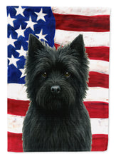 Load image into Gallery viewer, Black Cairn Terrier American Flag Garden Flag