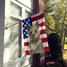 Load image into Gallery viewer, Gray Cairn Terrier American Flag House Flag