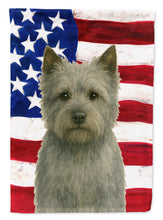 Load image into Gallery viewer, Gray Cairn Terrier American Flag House Flag
