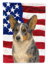 Load image into Gallery viewer, Blue Merle Cardigan Welsh Corgi American Flag House Flag