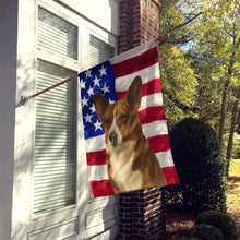 Load image into Gallery viewer, Brindle Cardigan Welsh Corgi American Flag House Flag