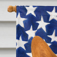 Load image into Gallery viewer, Red Cardigan Welsh Corgi American Flag House Flag