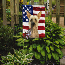 Load image into Gallery viewer, Hairless Chinese Crested American Flag Garden Flag