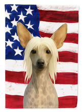 Load image into Gallery viewer, Hairless Chinese Crested American Flag Garden Flag
