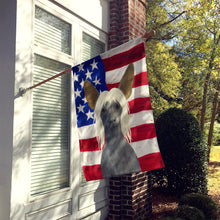 Load image into Gallery viewer, Hairless Slate Gray Chinese Crested American Flag House Flag