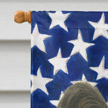 Load image into Gallery viewer, Black and White Powderpuff Chinese Crested American Flag House Flag