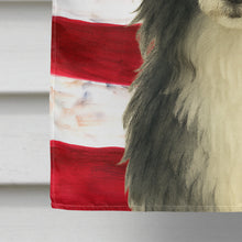 Load image into Gallery viewer, Black and White Powderpuff Chinese Crested American Flag House Flag