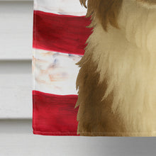 Load image into Gallery viewer, Chocolate and White Powderpuff Chinese Crested American Flag House Flag