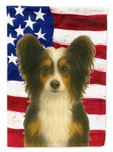Load image into Gallery viewer, Tri-color Powderpuff Chinese Crested American Flag House Flag