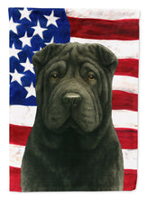 Load image into Gallery viewer, Black Shar Pei American Flag House Flag