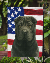Load image into Gallery viewer, Black Shar Pei American Flag Garden Flag