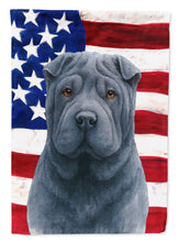 Load image into Gallery viewer, Blue Shar Pei American Flag House Flag