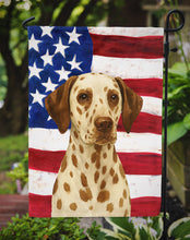 Load image into Gallery viewer, Liver Dalmatian American Flag Garden Flag