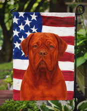 Load image into Gallery viewer, Mahogany Dogue de Bordeaux American Flag Garden Flag