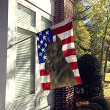 Load image into Gallery viewer, Black Giant Schnauzer American Flag House Flag