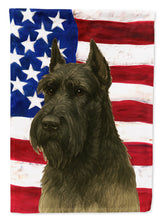 Load image into Gallery viewer, Black Giant Schnauzer American Flag House Flag