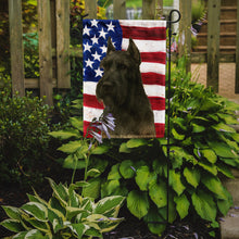 Load image into Gallery viewer, Black Giant Schnauzer American Flag Garden Flag
