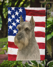 Load image into Gallery viewer, Pepper Giant Schnauzer American Flag Garden Flag