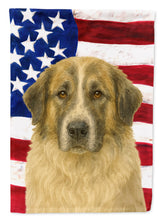 Load image into Gallery viewer, Badger Great Pyrenees American Flag Garden Flag