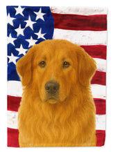 Load image into Gallery viewer, Reddish Brown Great Pyrenees American Flag House Flag