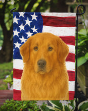 Load image into Gallery viewer, Reddish Brown Great Pyrenees American Flag Garden Flag