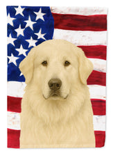 Load image into Gallery viewer, White Great Pyrenees American Flag Garden Flag