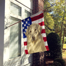 Load image into Gallery viewer, White with Gray Great Pyrenees American Flag House Flag