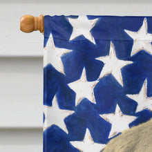 Load image into Gallery viewer, White with Gray Great Pyrenees American Flag House Flag