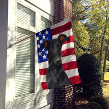 Load image into Gallery viewer, Black Greyhound American Flag House Flag