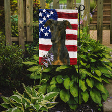 Load image into Gallery viewer, Blue Brindle Greyhound American Flag Garden Flag