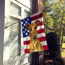 Load image into Gallery viewer, Fawn Brindle Greyhound American Flag House Flag