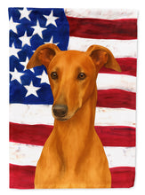 Load image into Gallery viewer, Red Greyhound American Flag Garden Flag