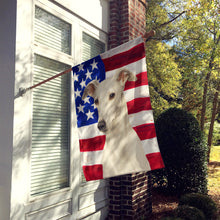 Load image into Gallery viewer, White Greyhound American Flag House Flag