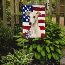 Load image into Gallery viewer, White Greyhound American Flag Garden Flag