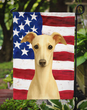 Load image into Gallery viewer, Cream Italian Greyhound American Flag Garden Flag